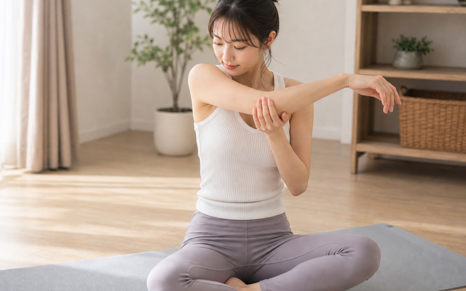 軽く体を動かして巡りを意識するイメージ